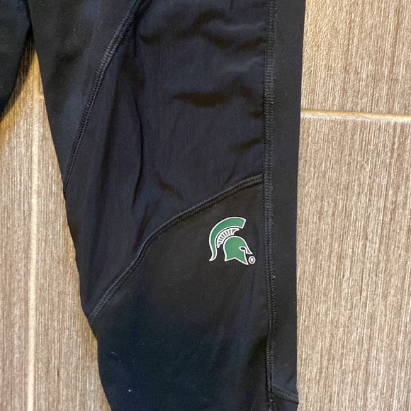 PINK Victorias Secret Black Leggings MSU Michigan State University Small… - Picture 2 of 10